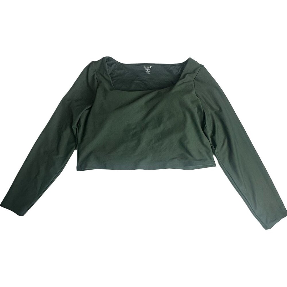 Old Navy PowerSoft Cropped Activewear Top Women’s XXL Built In Bra Long Sleeve